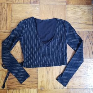 Brandy Melville poka dot wrap shirt - size small